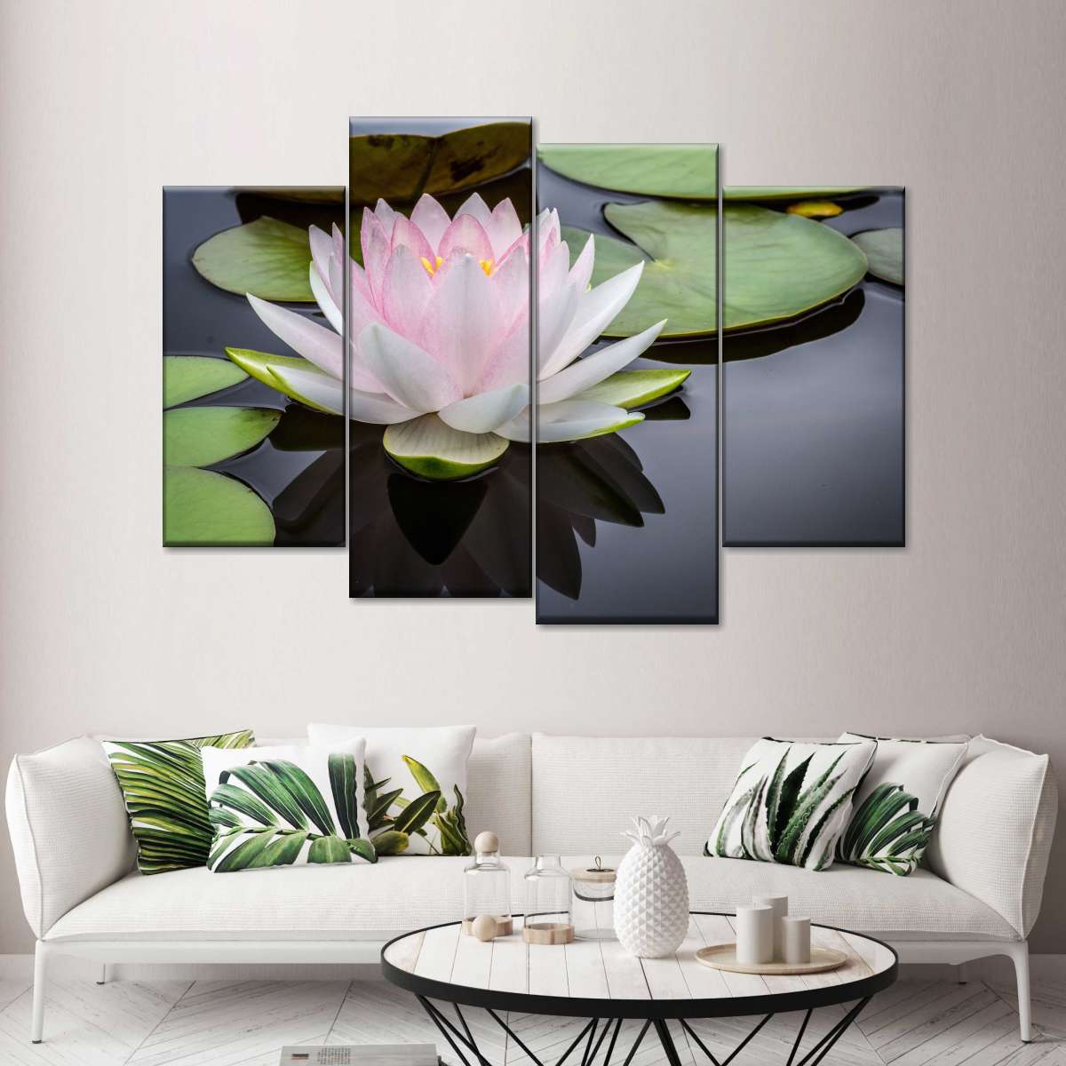 Pinkish White Lotus Wall Art