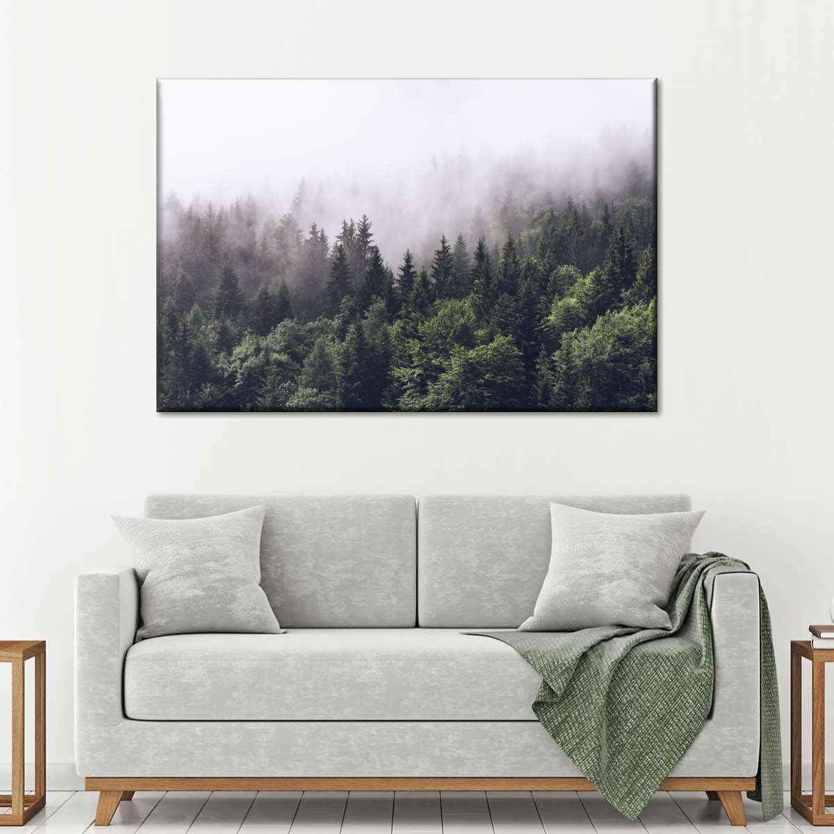 Misty Pine Forest Wall Art