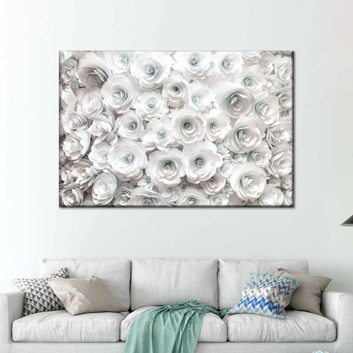 White Roses Wall Art