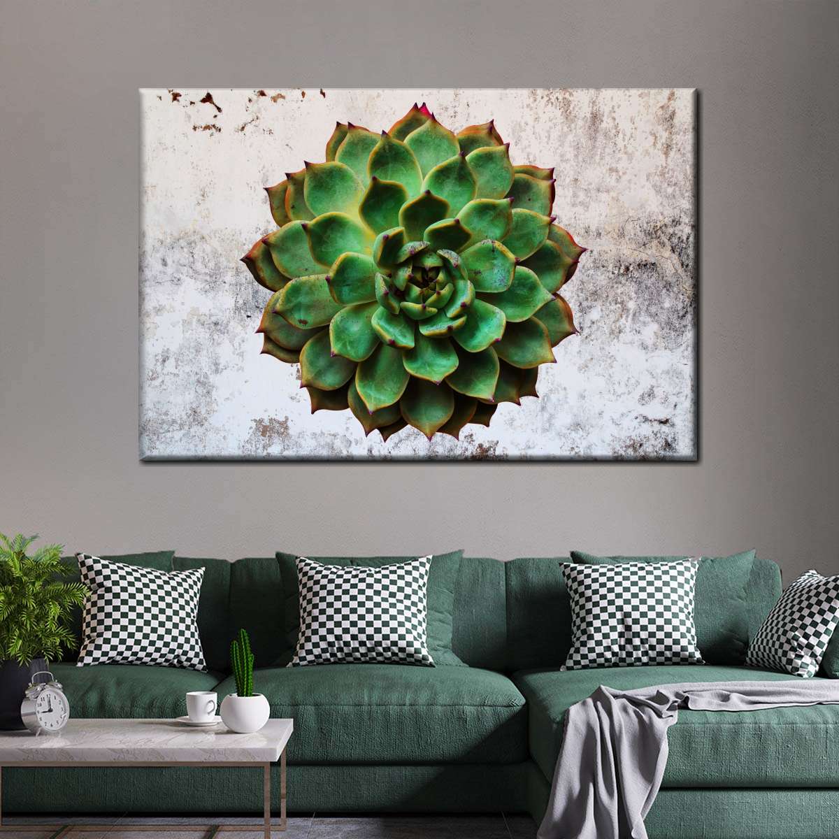 Grunge Succulent Wall Art