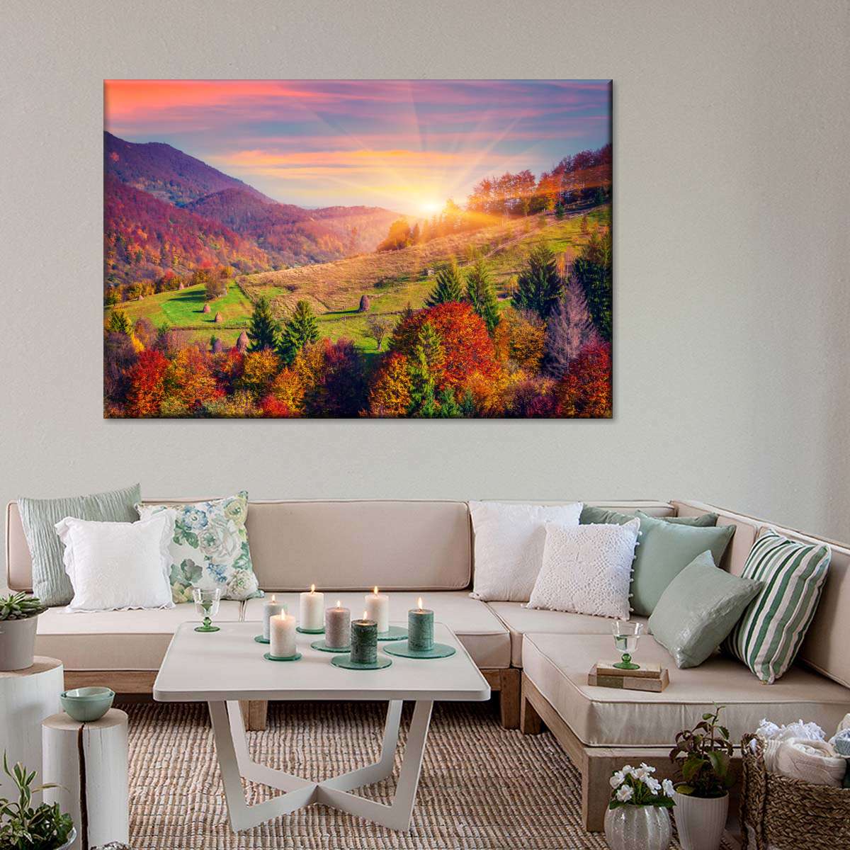 Mountain Autumn Sunrise Wall Art