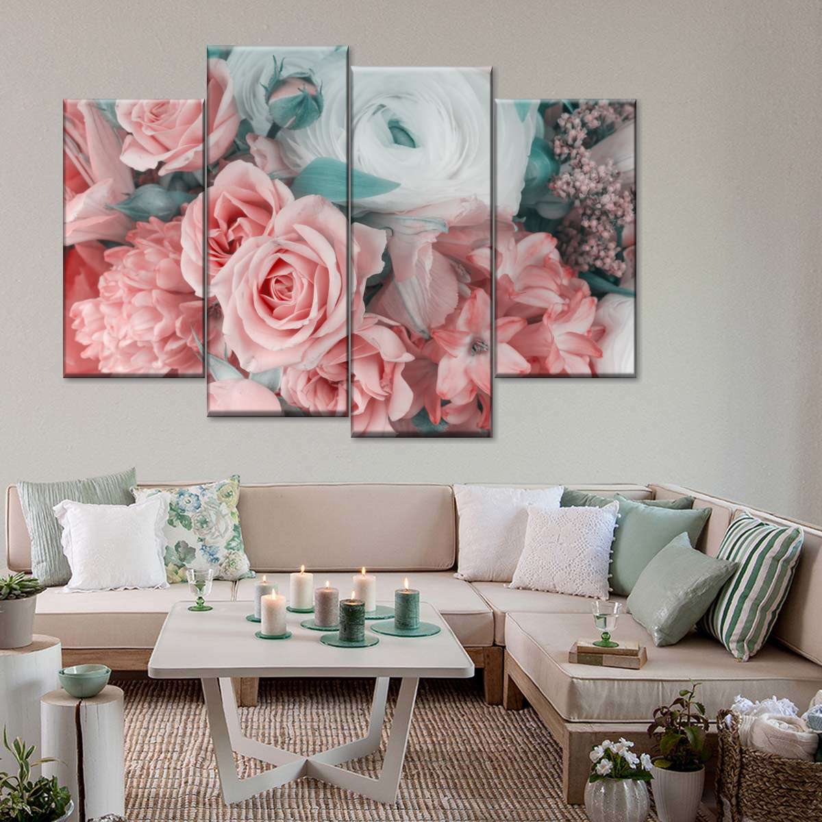 Blush Pink Floral Wall Art