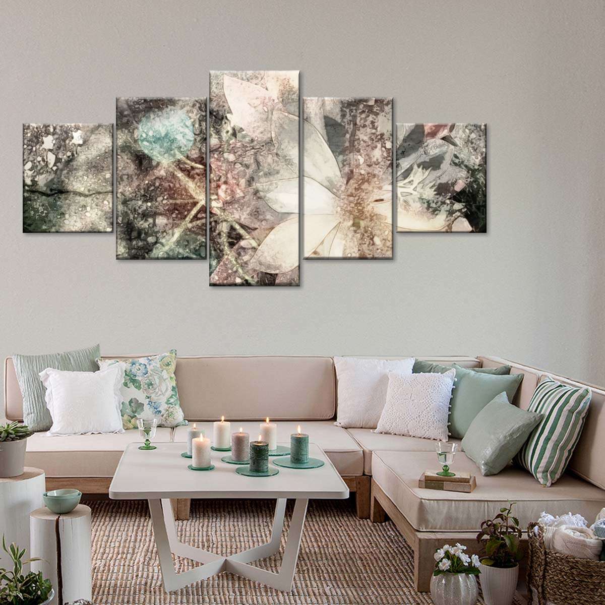 Abstract Floral Elements Wall Art