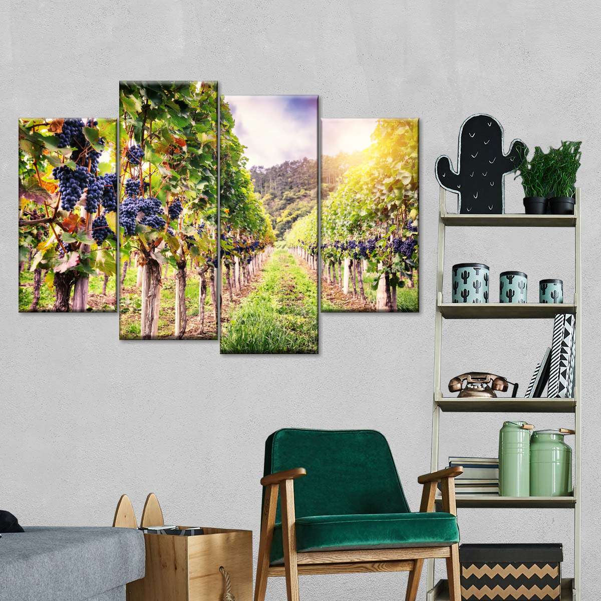 Autumn Vineyard Landscape Wall Art