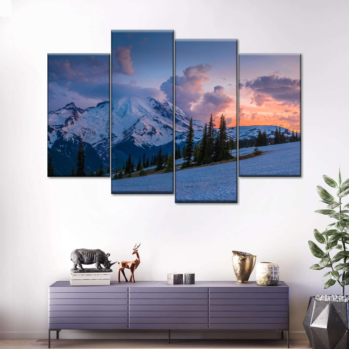 Mt. Rainier At Sunset Wall Art