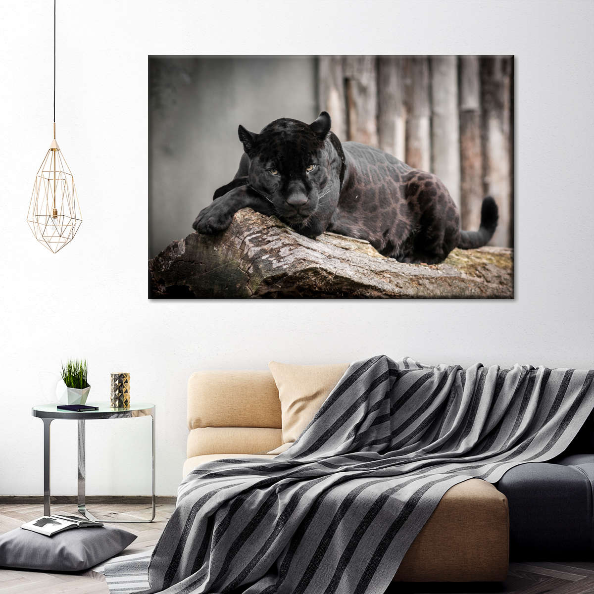 Lounging Black Panther Wall Art