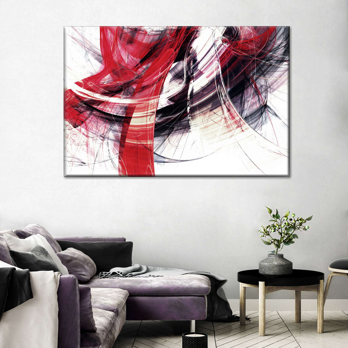 Red Motion Abstract Wall Art