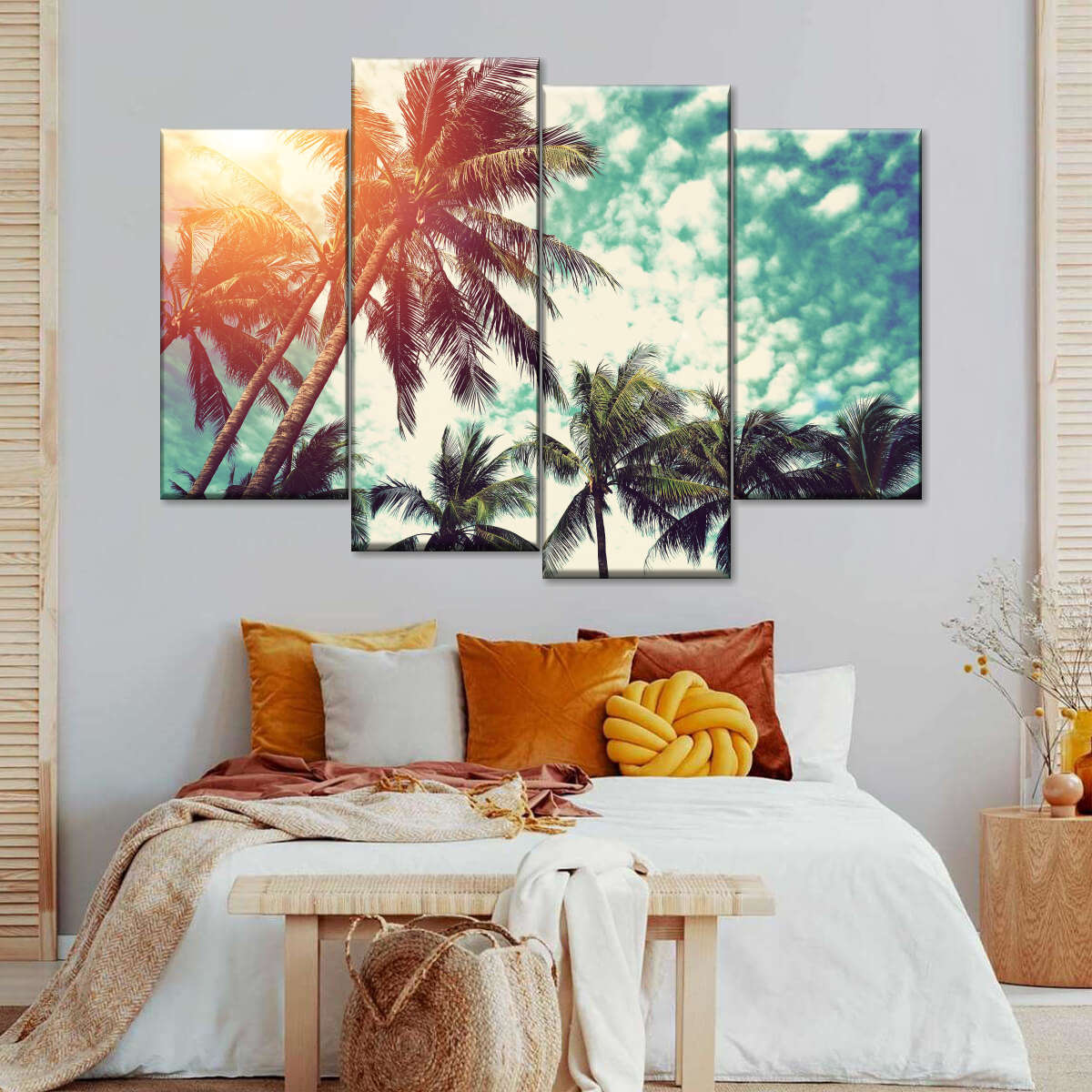 Vintage Style Palm Trees Wall Art