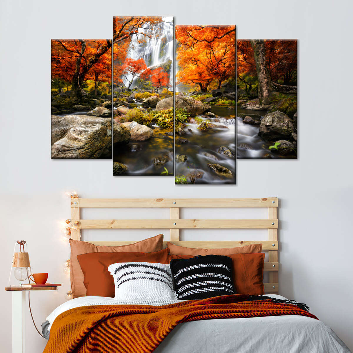 Stunning Autumn Waterfall Wall Art