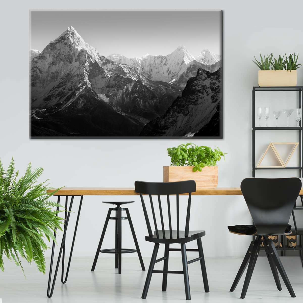 Black And White Mountain Wall Art