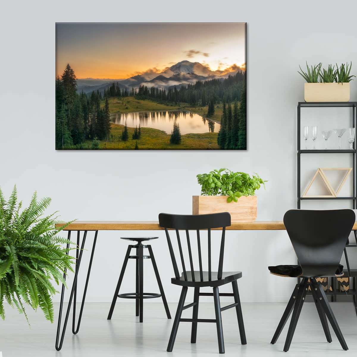 Majestic Sunset At Mount Rainer Wall Art