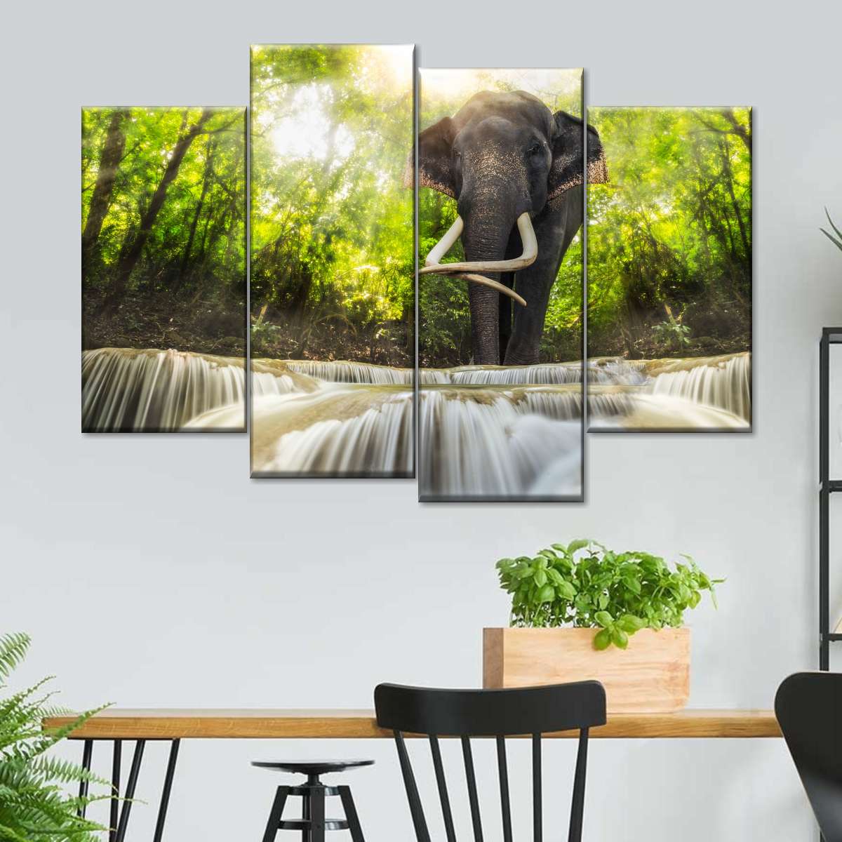 Waterfall Elephant Wall Art