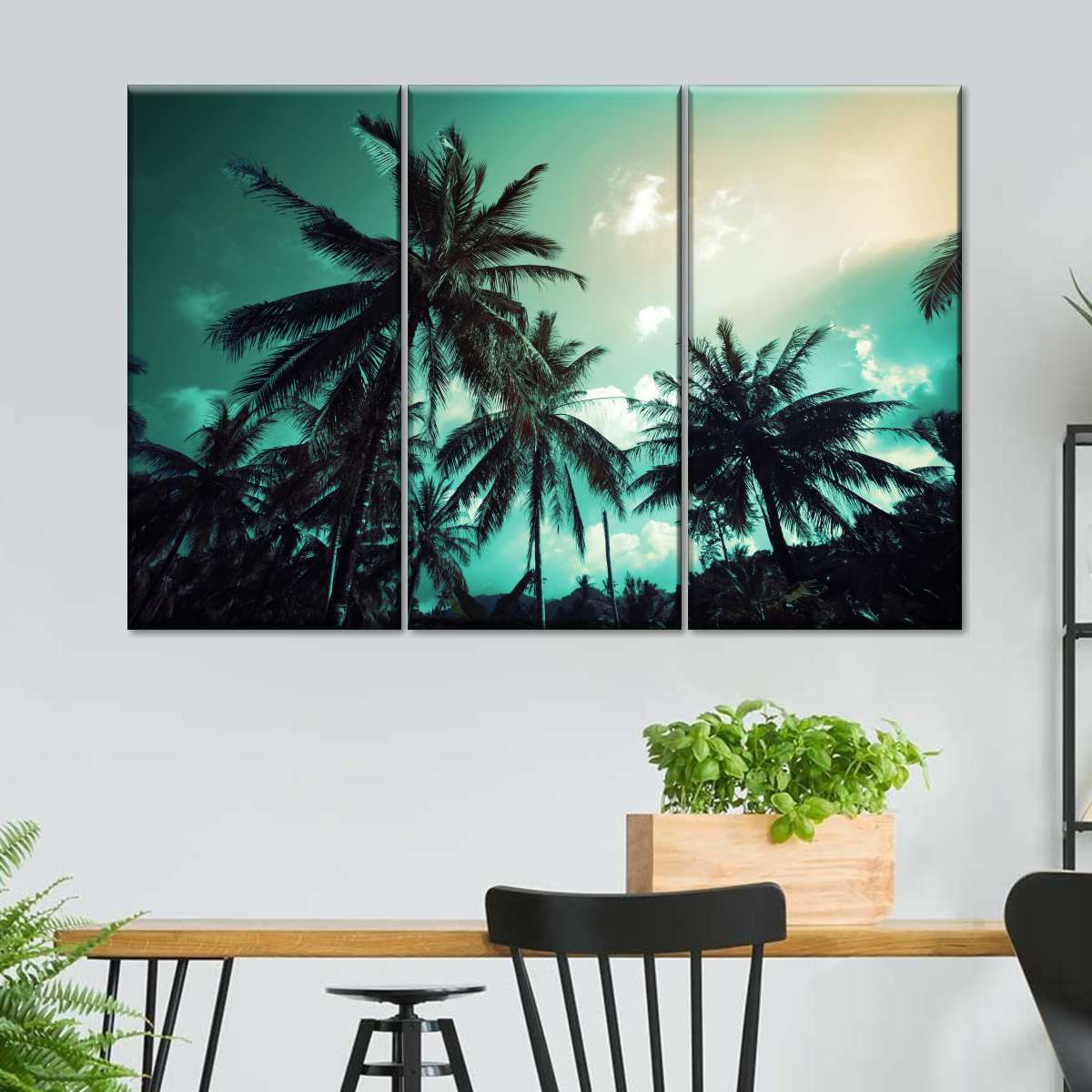 Retro Style Palm Trees Wall Art