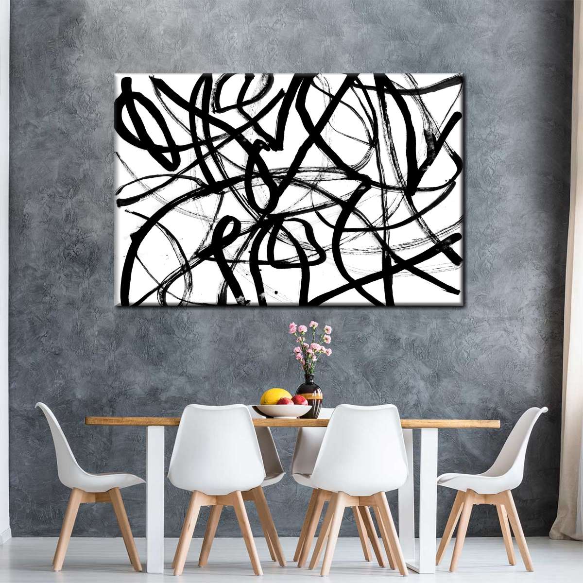 Black White Abstract Wall Art