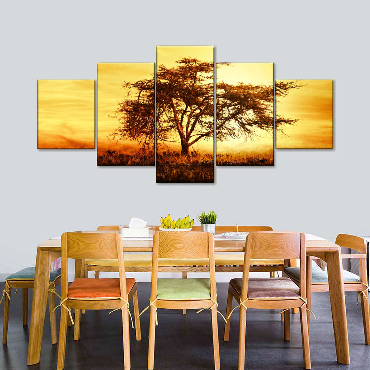 African Tree At Sunset Wall Art