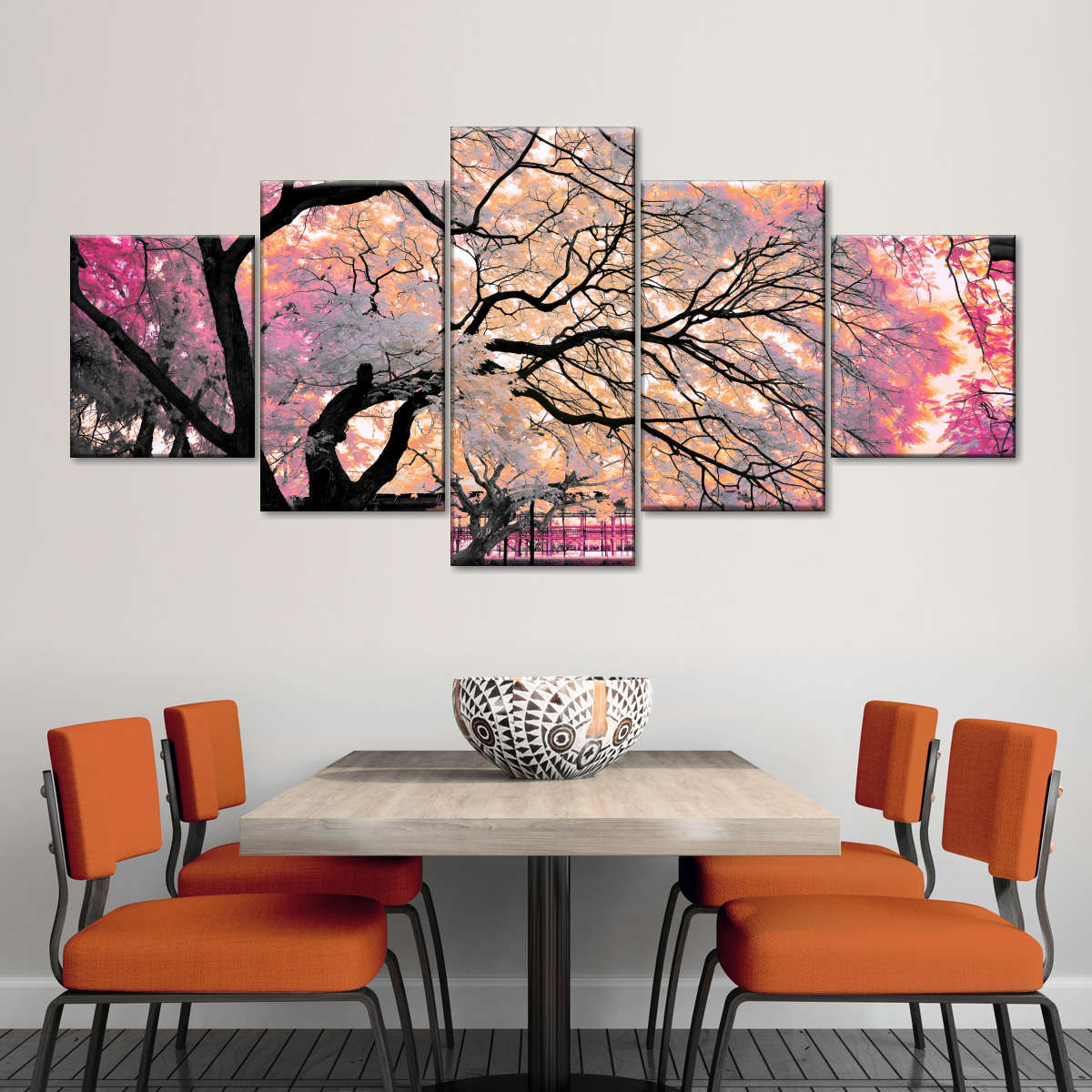 Pink Bloom Claw Trees Wall Art