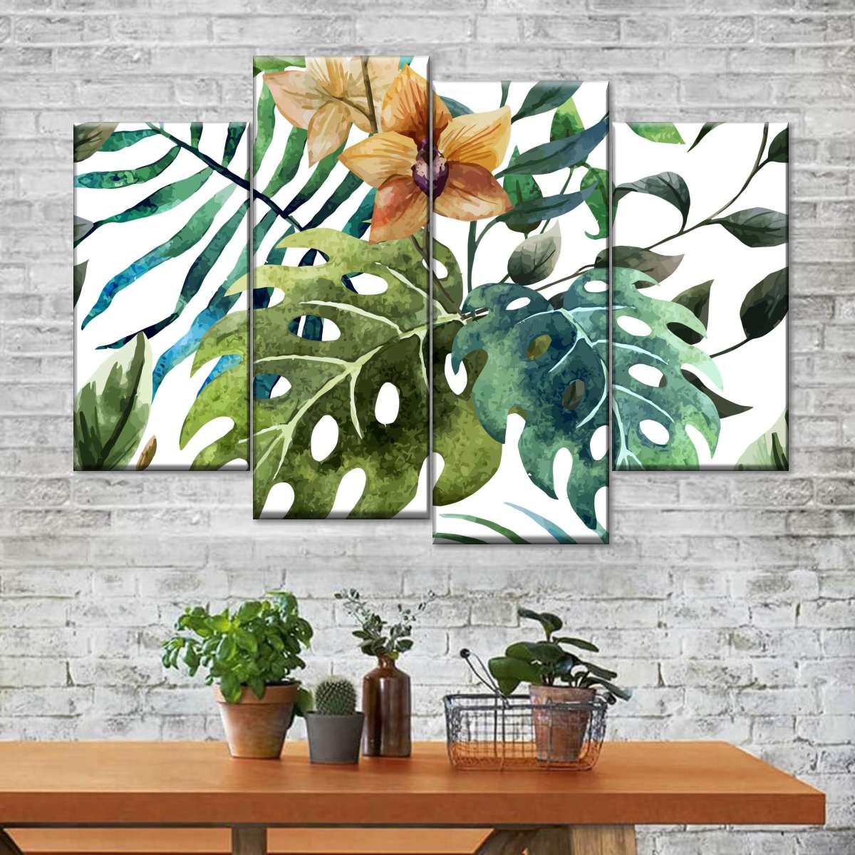 Wild Monstera Leaves Wall Art