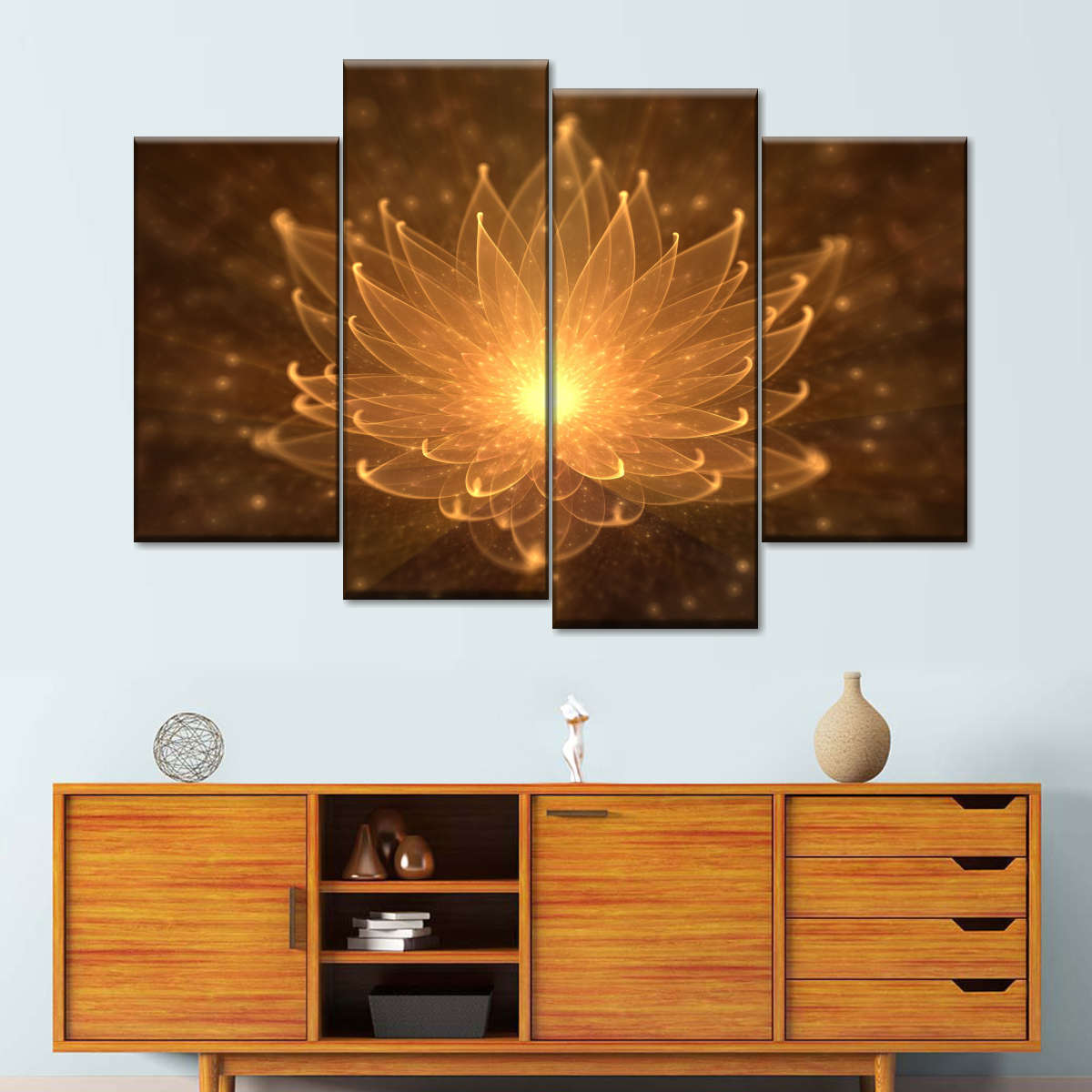 Glowing Lotus Wall Art