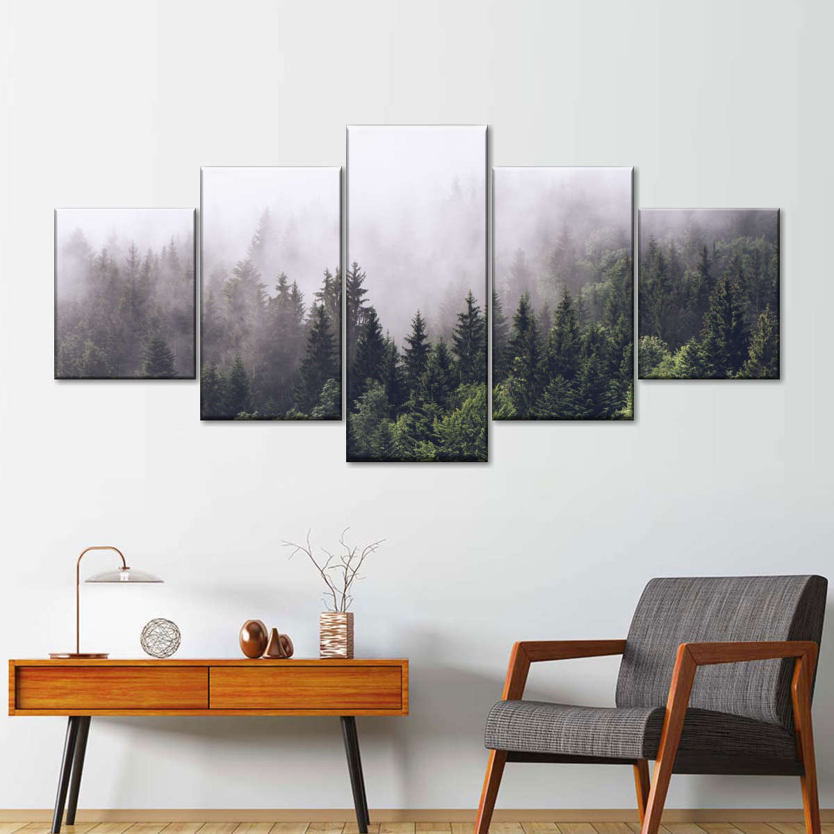 Hazy Pine Forest Wall Art