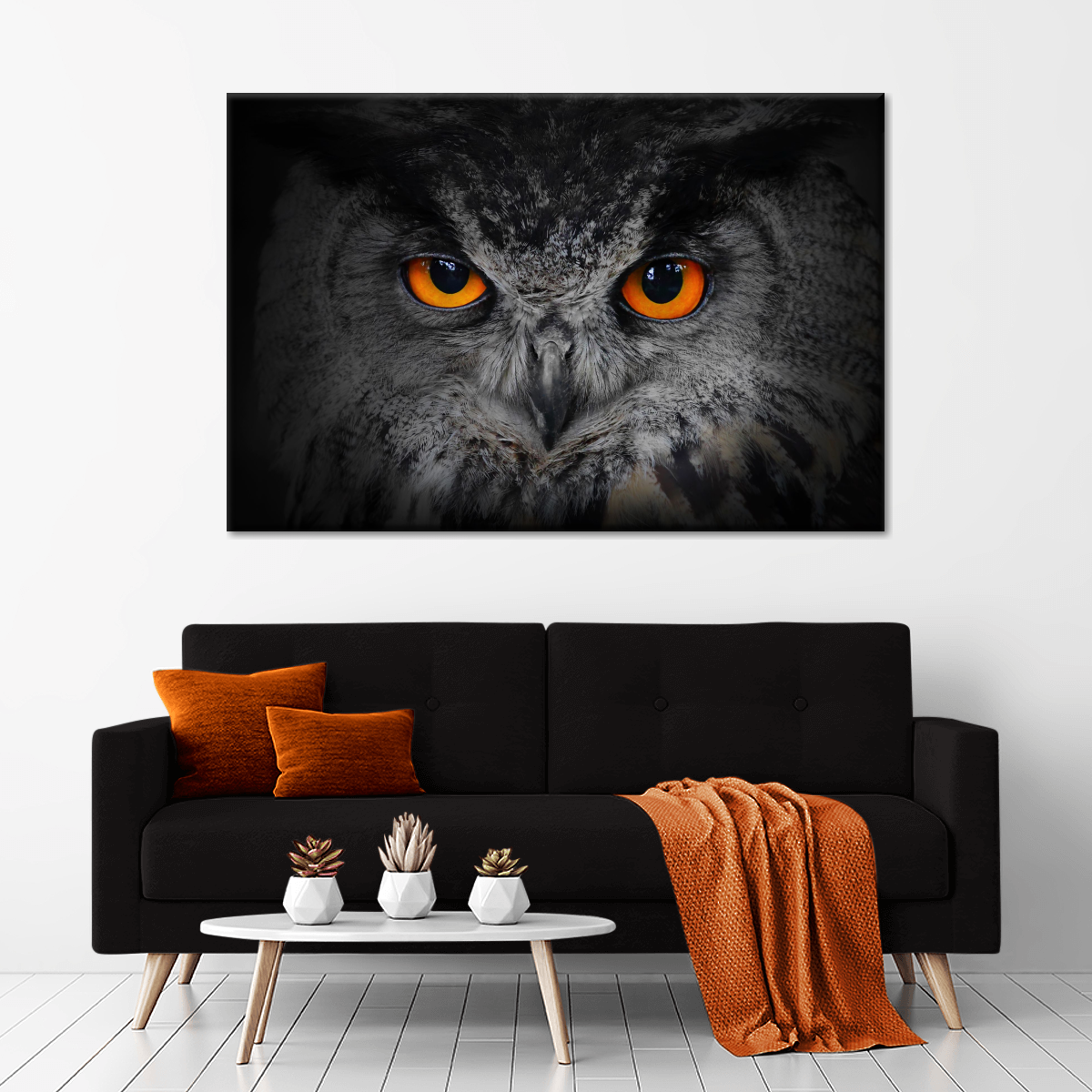 Mesmerizing Gray Owl Wall Art