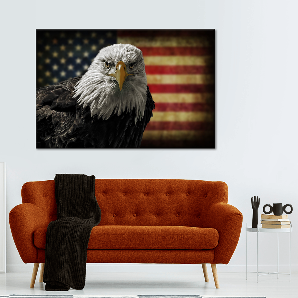 Eagle And Flag Of America Wall Art