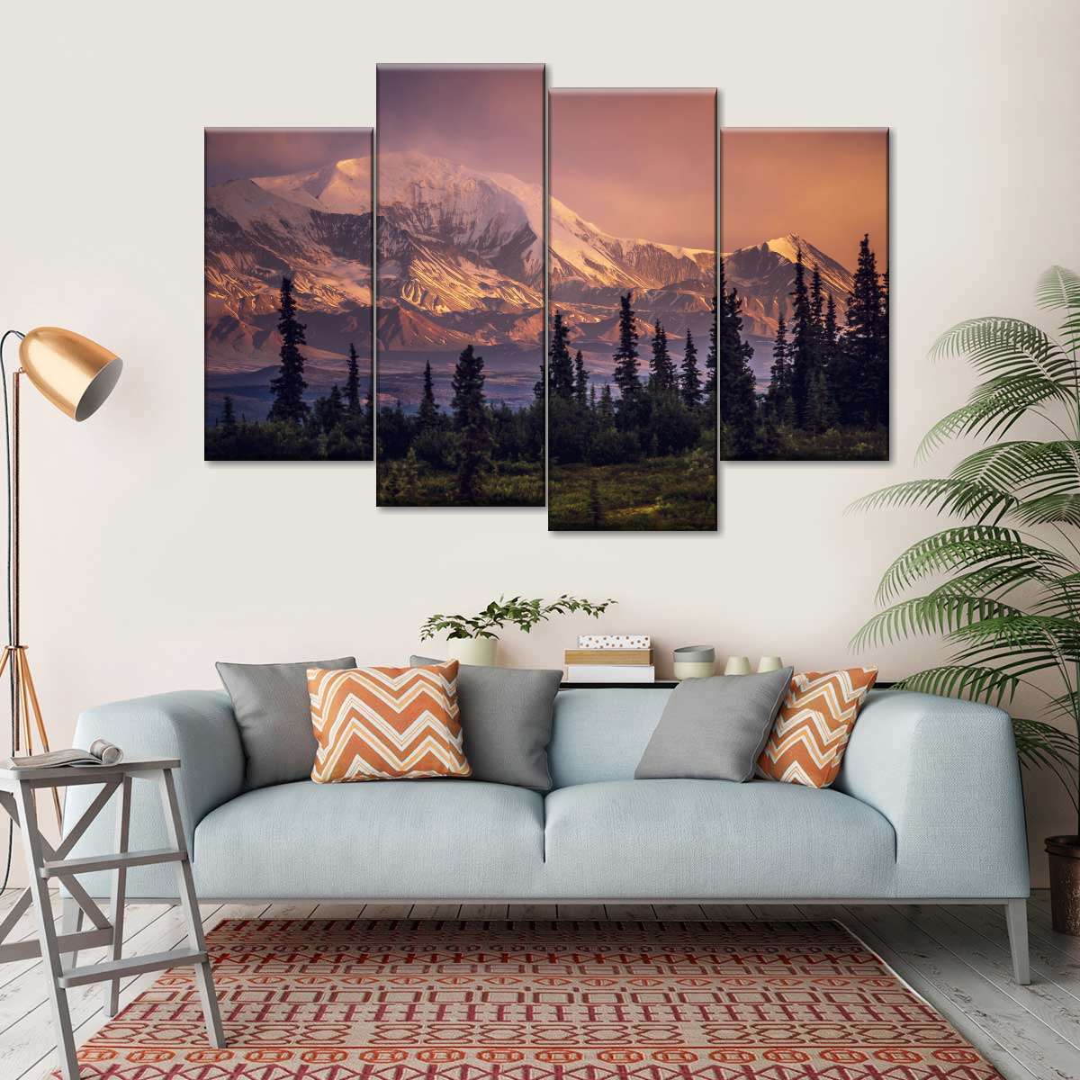 Denali Mountains And Forest Wall Art