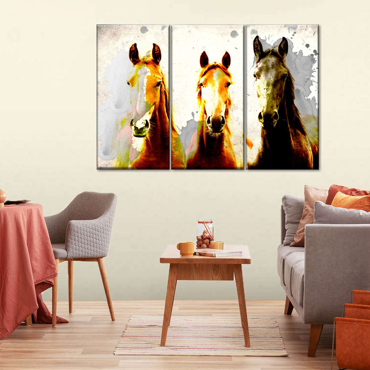 Three Horse Heads Wall Art