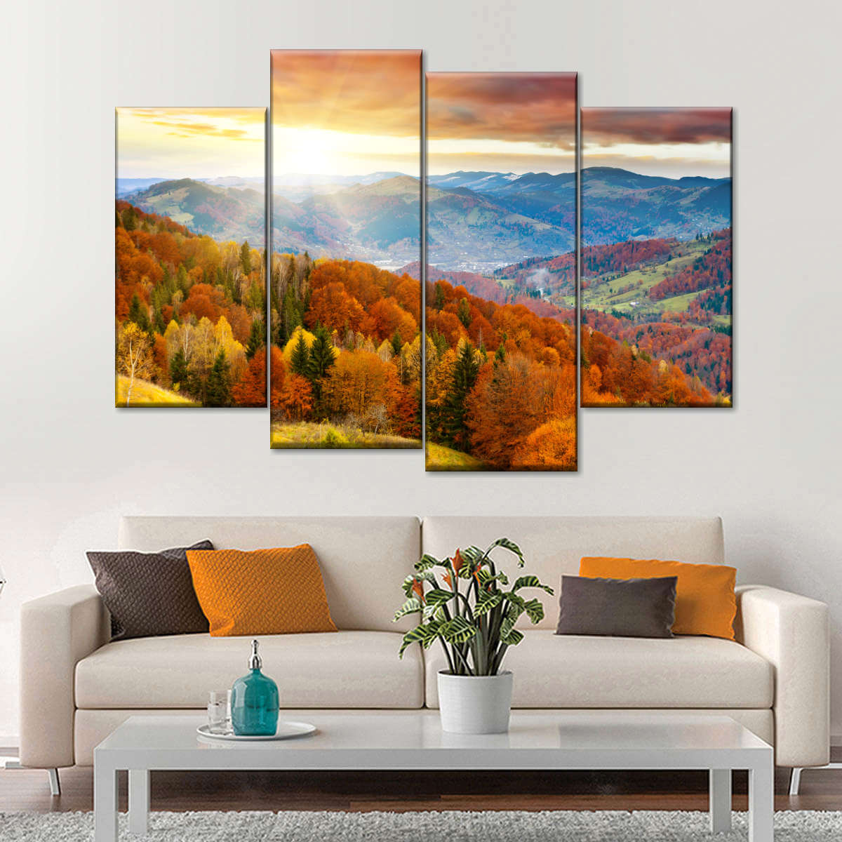 Mountain With Trees Wall Art