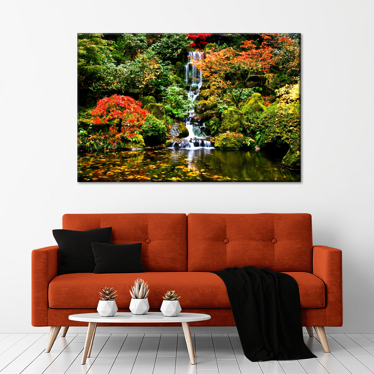 Mesmerizing Japanese Waterfall Wall Art