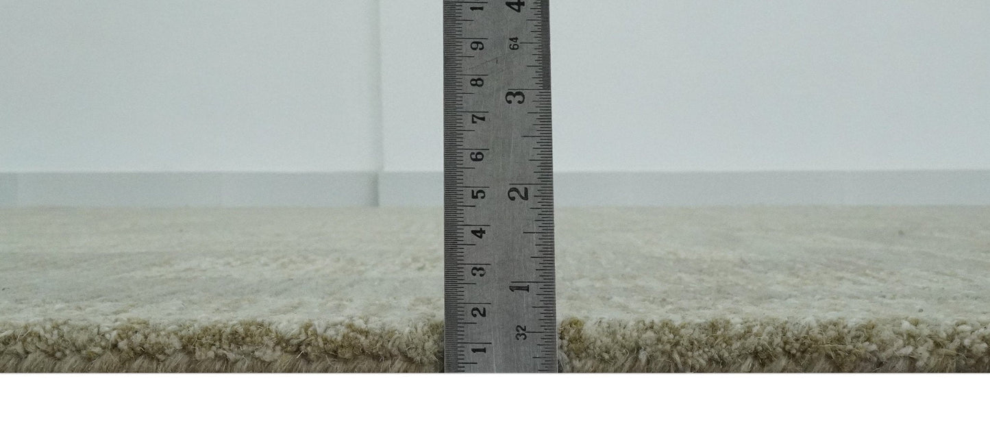 Modern Contemporarry Olive and Ivory Hand Tufted Custom Made wool rug