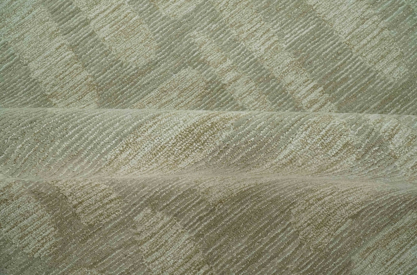 Modern Contemporarry Olive and Ivory Hand Tufted Custom Made wool rug