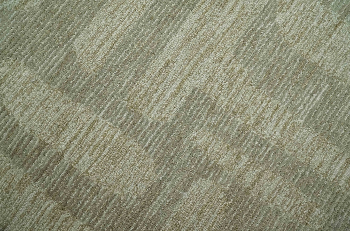 Modern Contemporarry Olive and Ivory Hand Tufted Custom Made wool rug