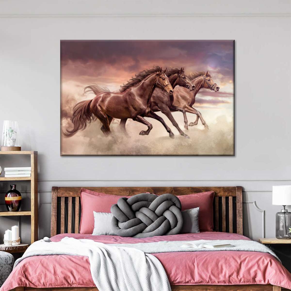 Three Running Horses Wall Art