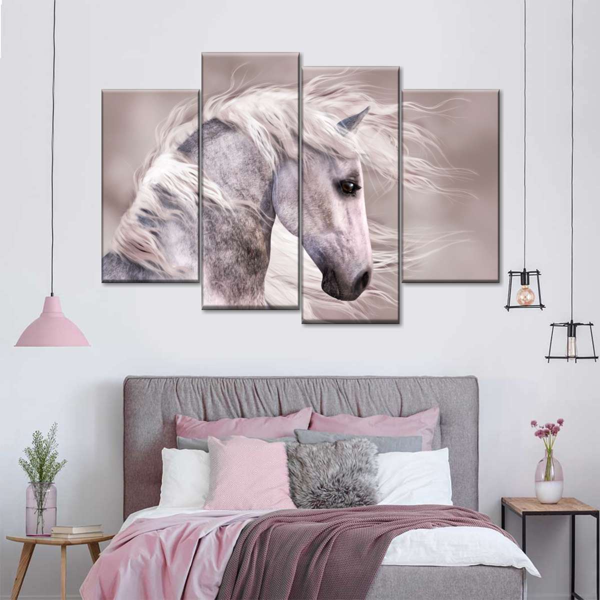 Arabian Dapple Grey Horse Wall Art