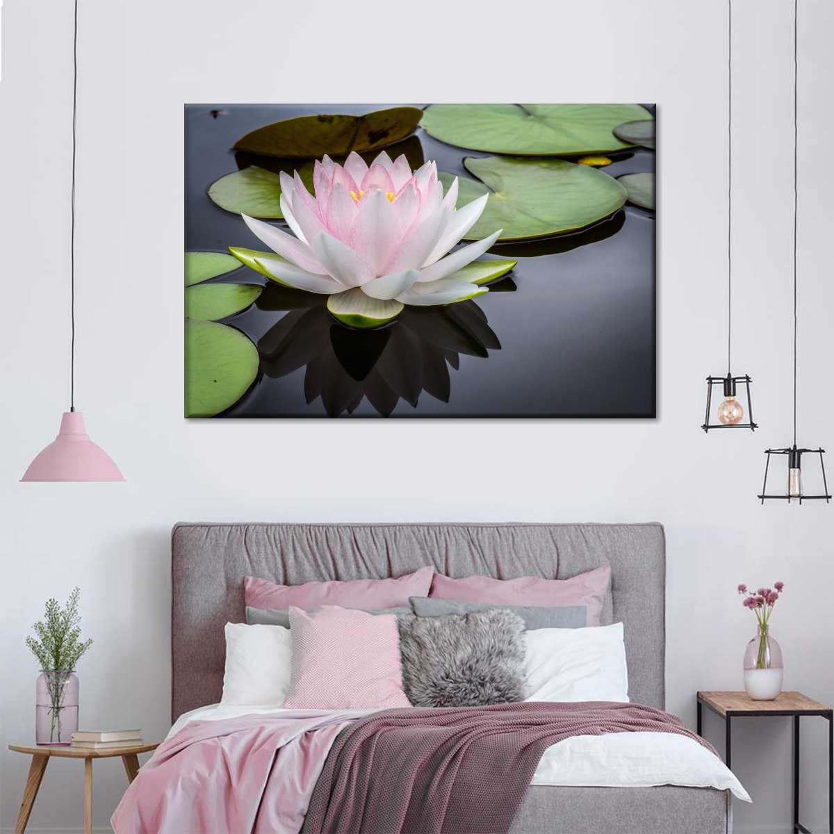 Pinkish White Lotus Wall Art