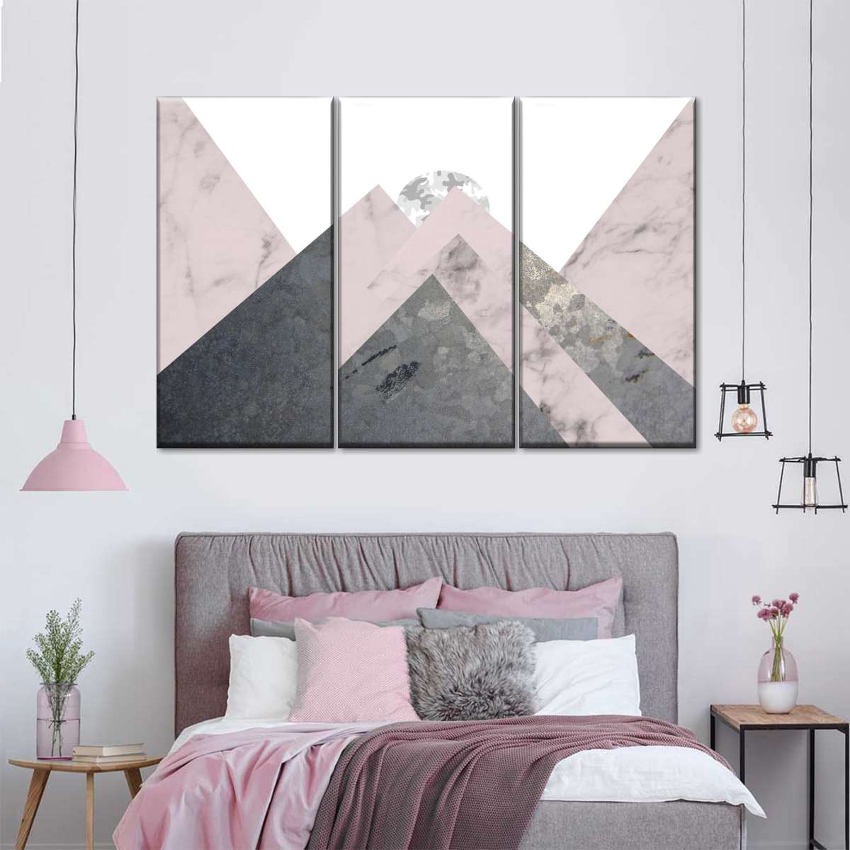 Geometric Textured Landscape Wall Art