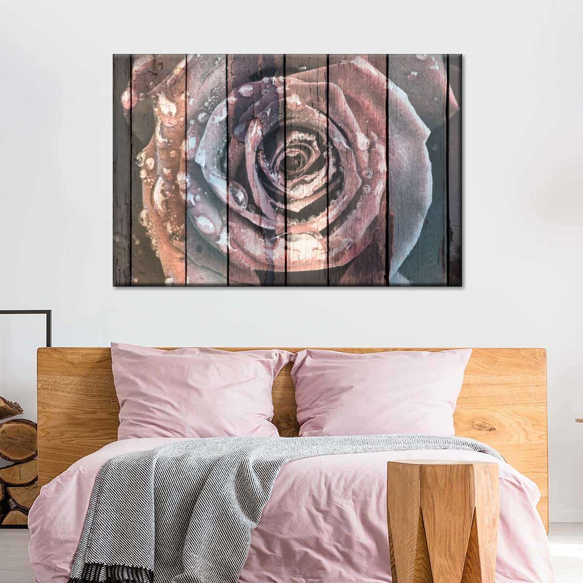 Colorful Wooden Rose Wall Art