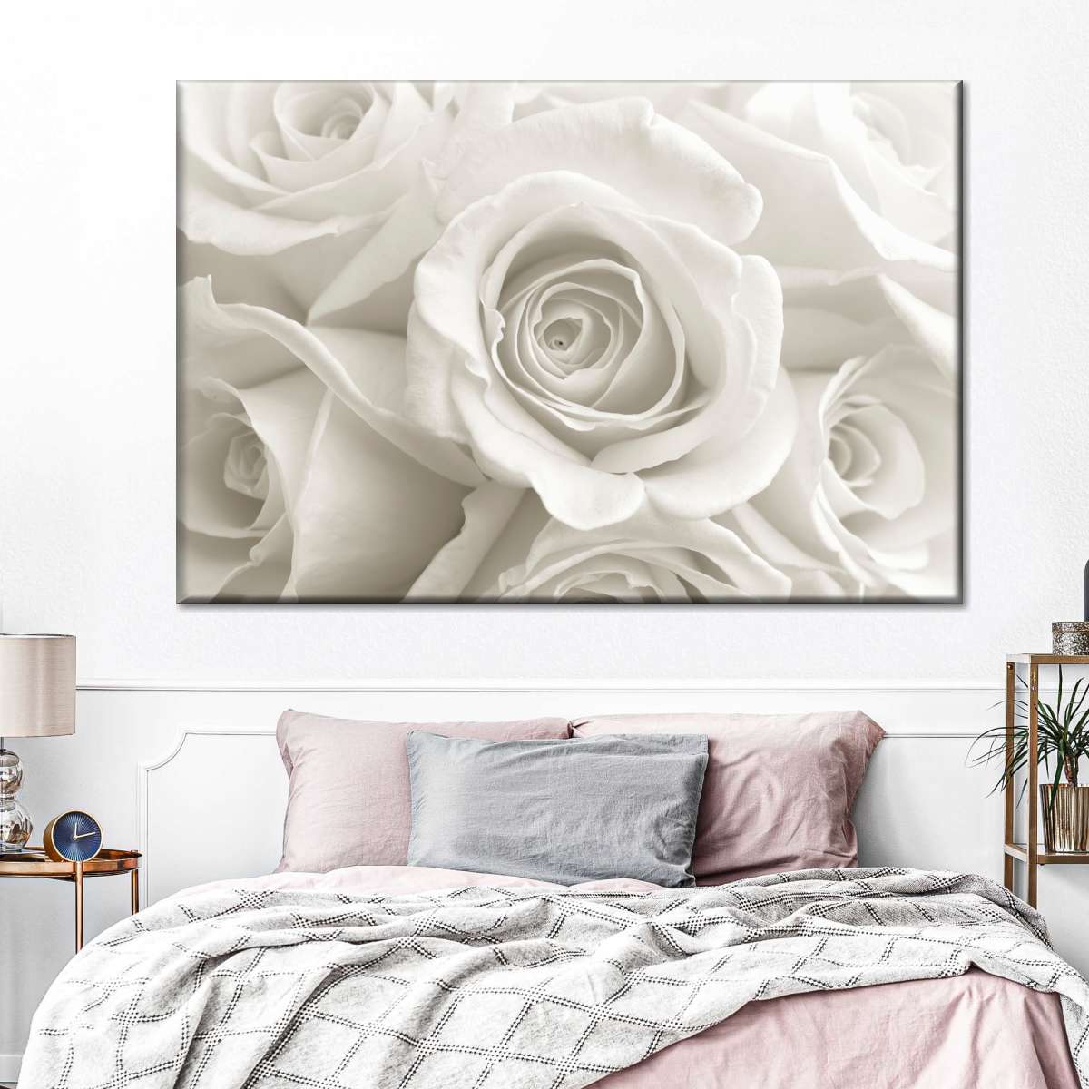 Pure White Roses Wall Art