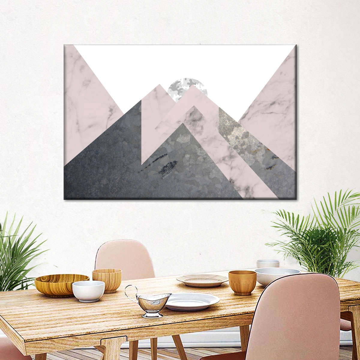 Geometric Textured Landscape Wall Art