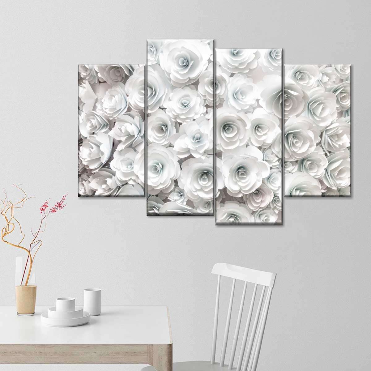 White Roses Wall Art