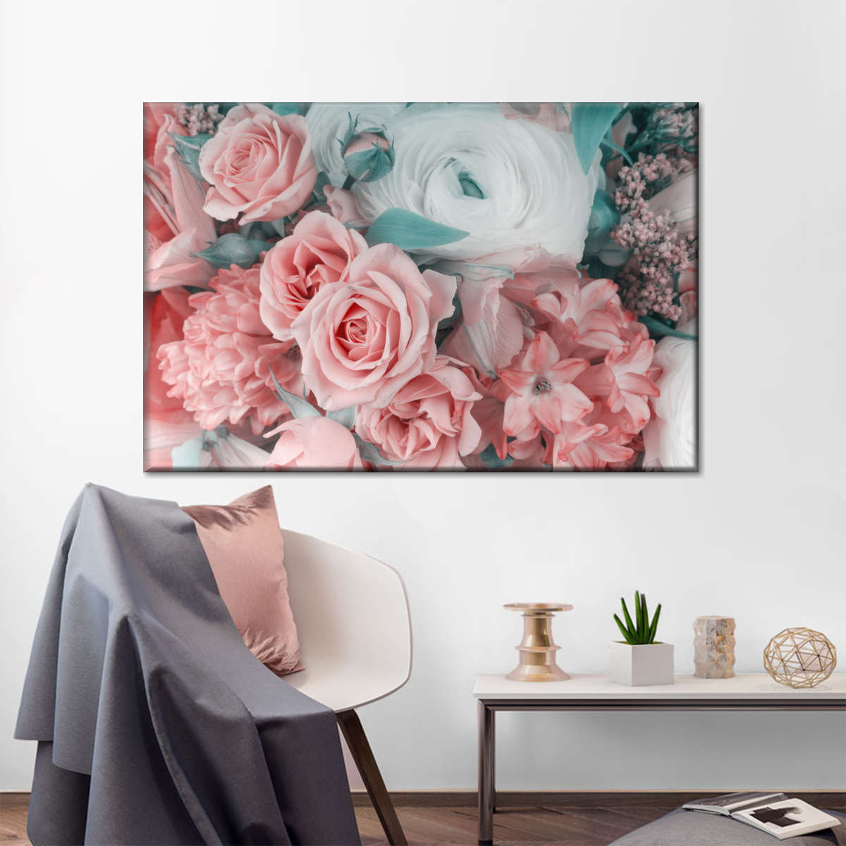 Blush Pink Floral Wall Art