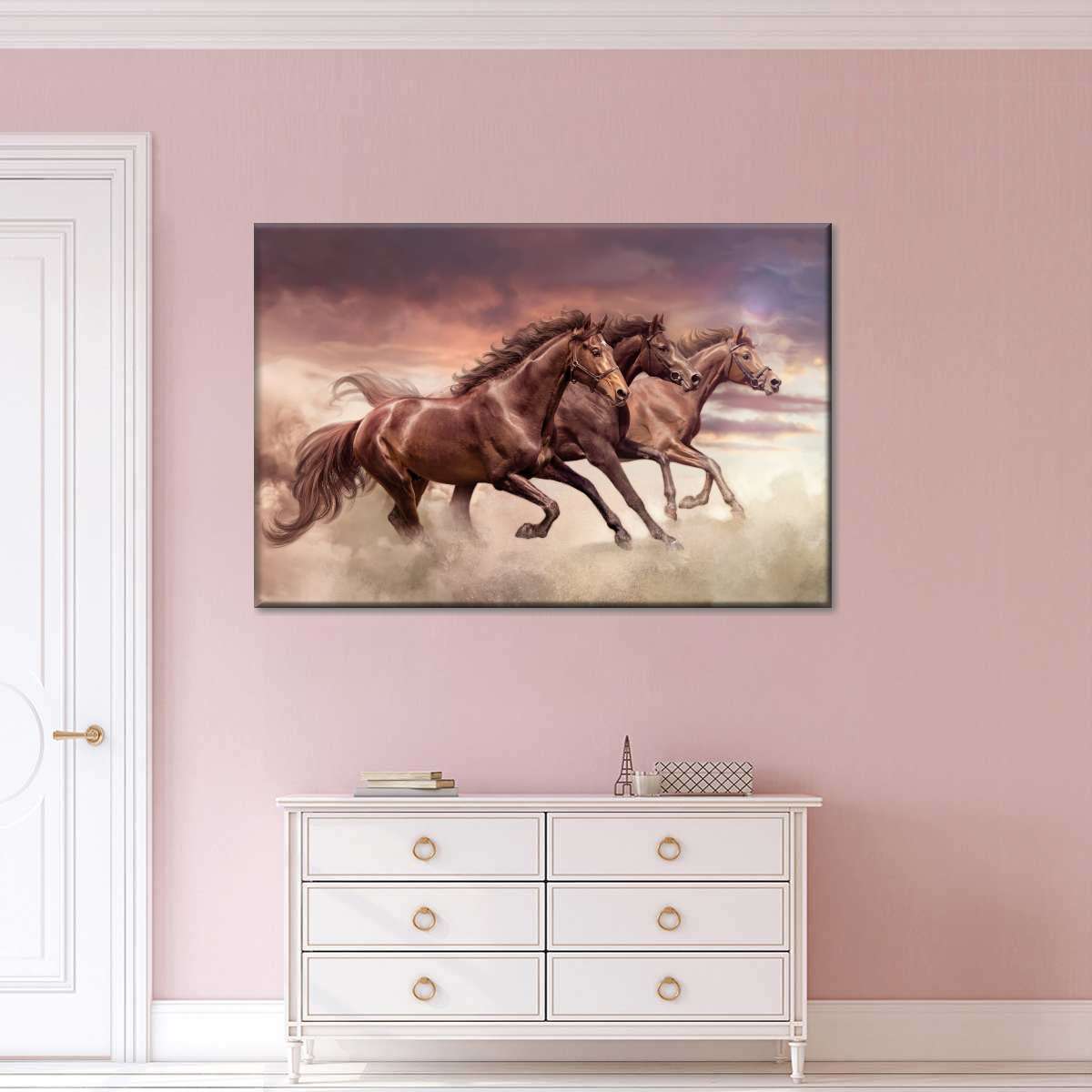 Three Running Horses Wall Art