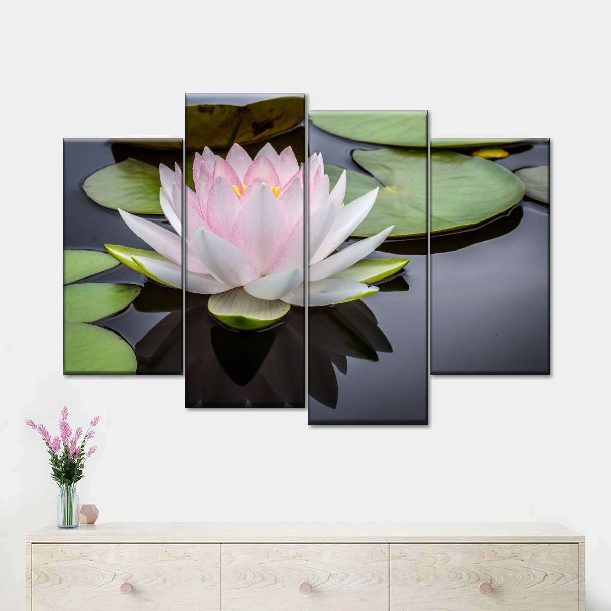 Pinkish White Lotus Wall Art