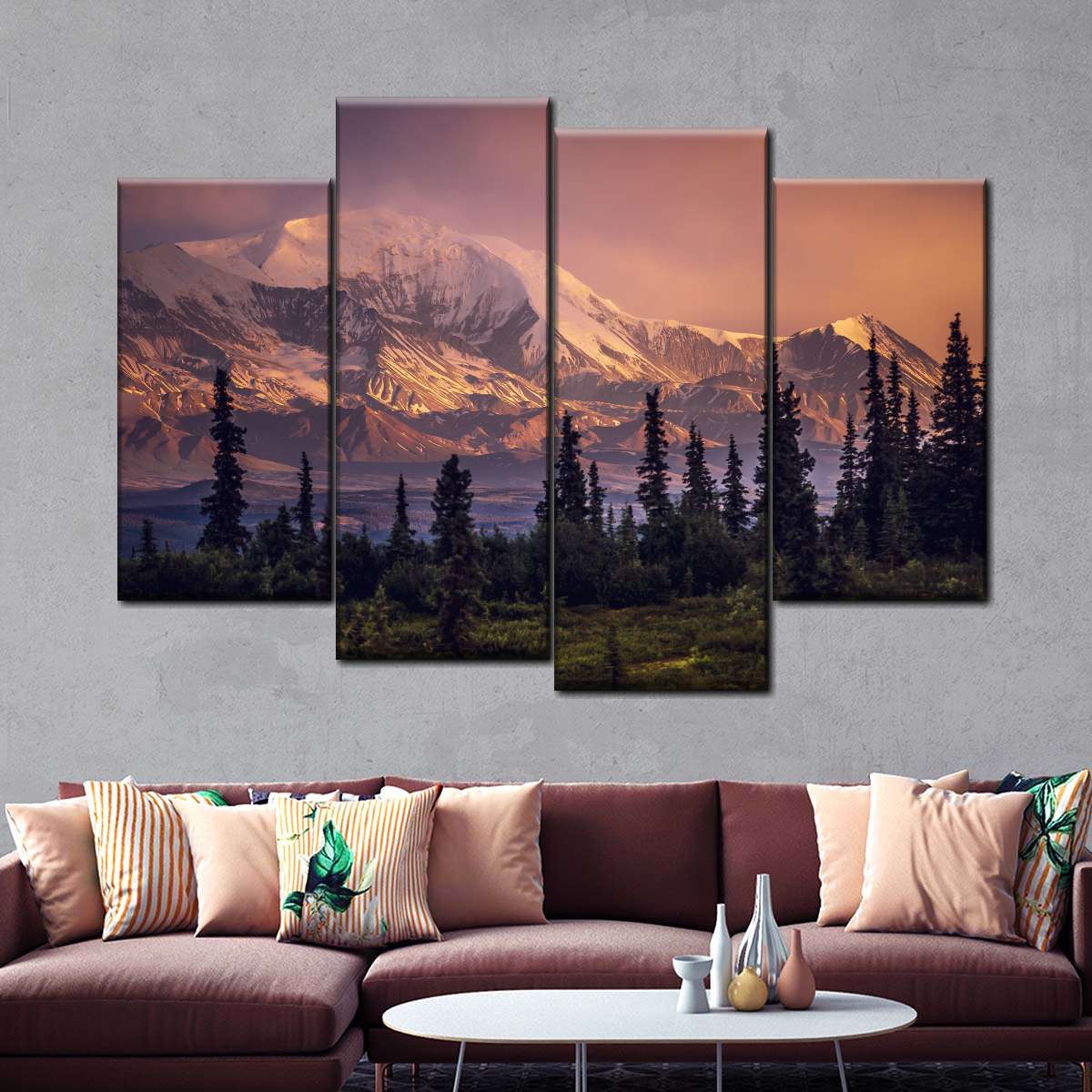 Denali Mountains And Forest Wall Art