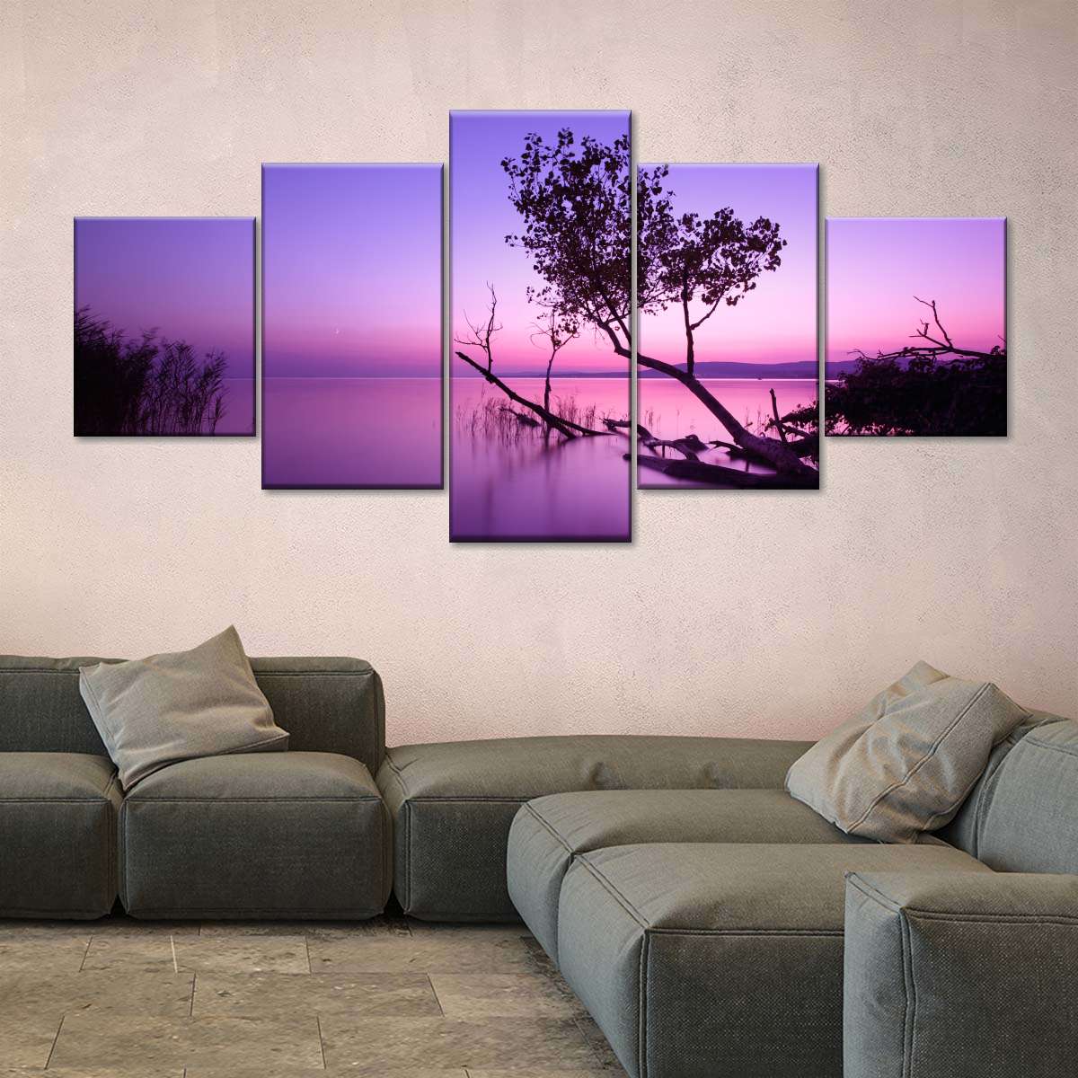 Violet Toned Lake Wall Art