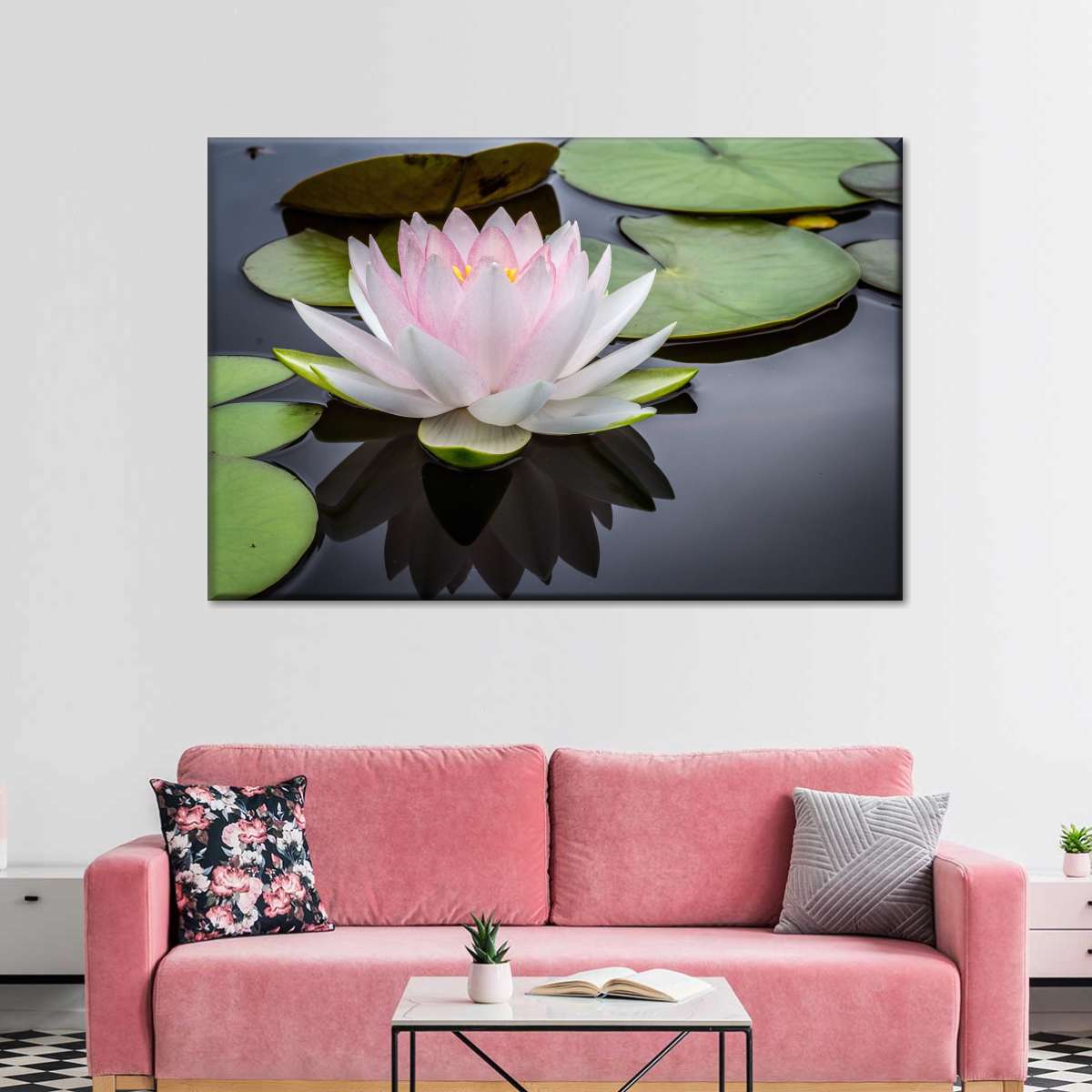 Pinkish White Lotus Wall Art