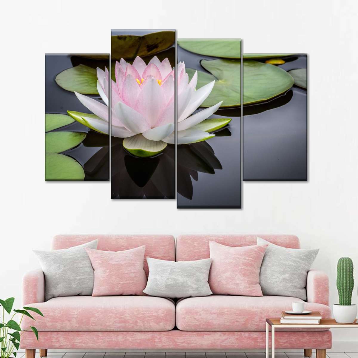 Pinkish White Lotus Wall Art