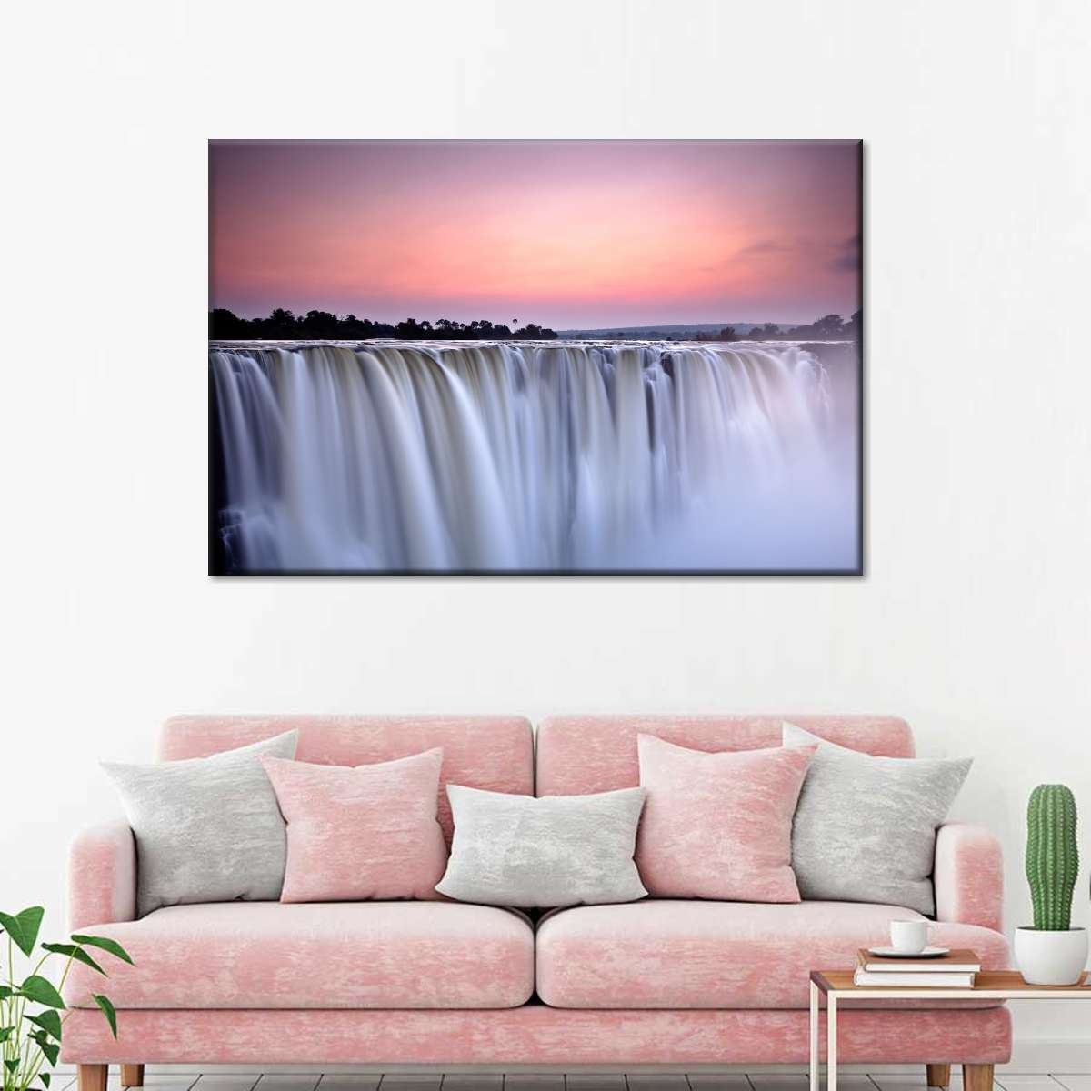 Sunset At Victoria Falls Wall Art