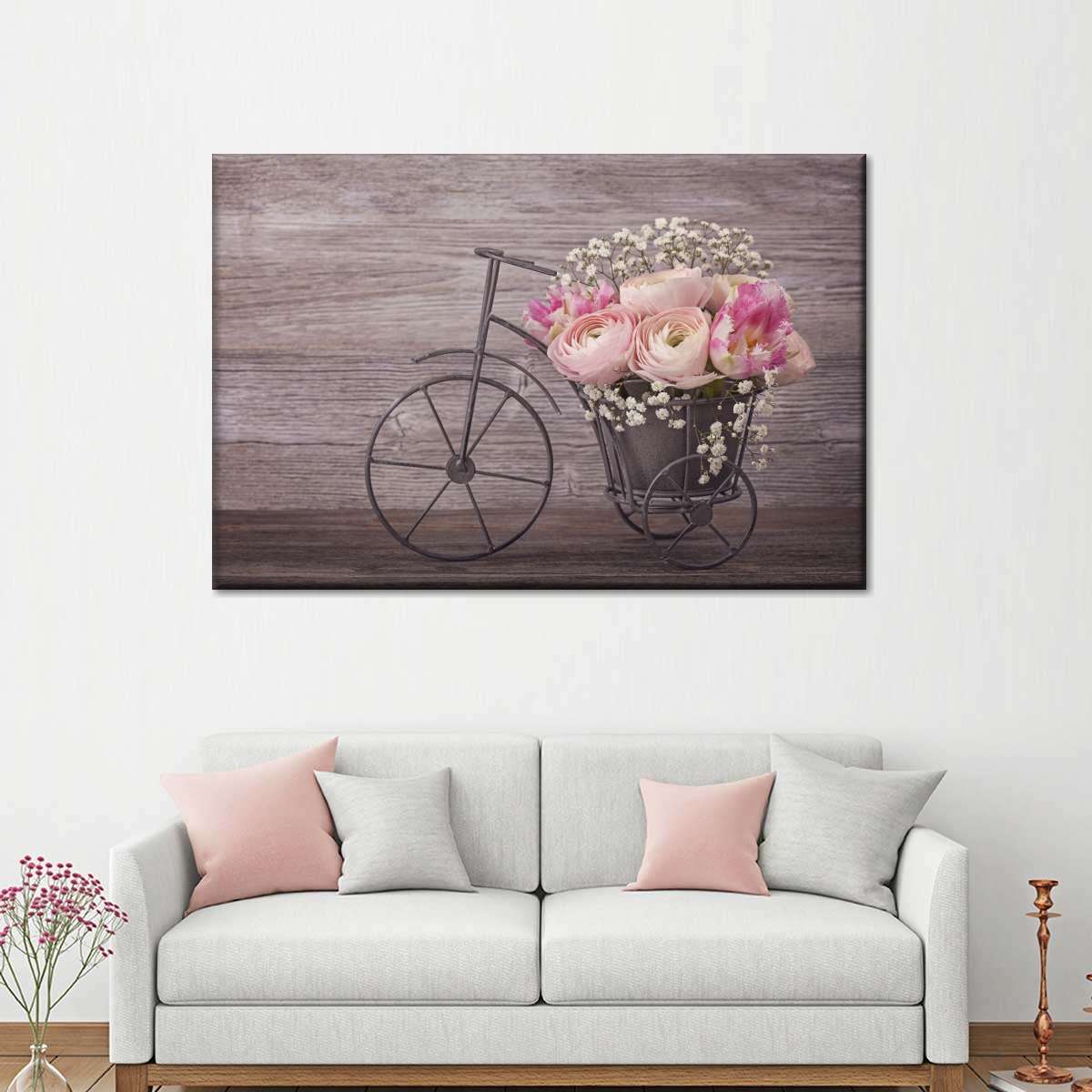 Ranunculus Bicycle Vase Wall Art