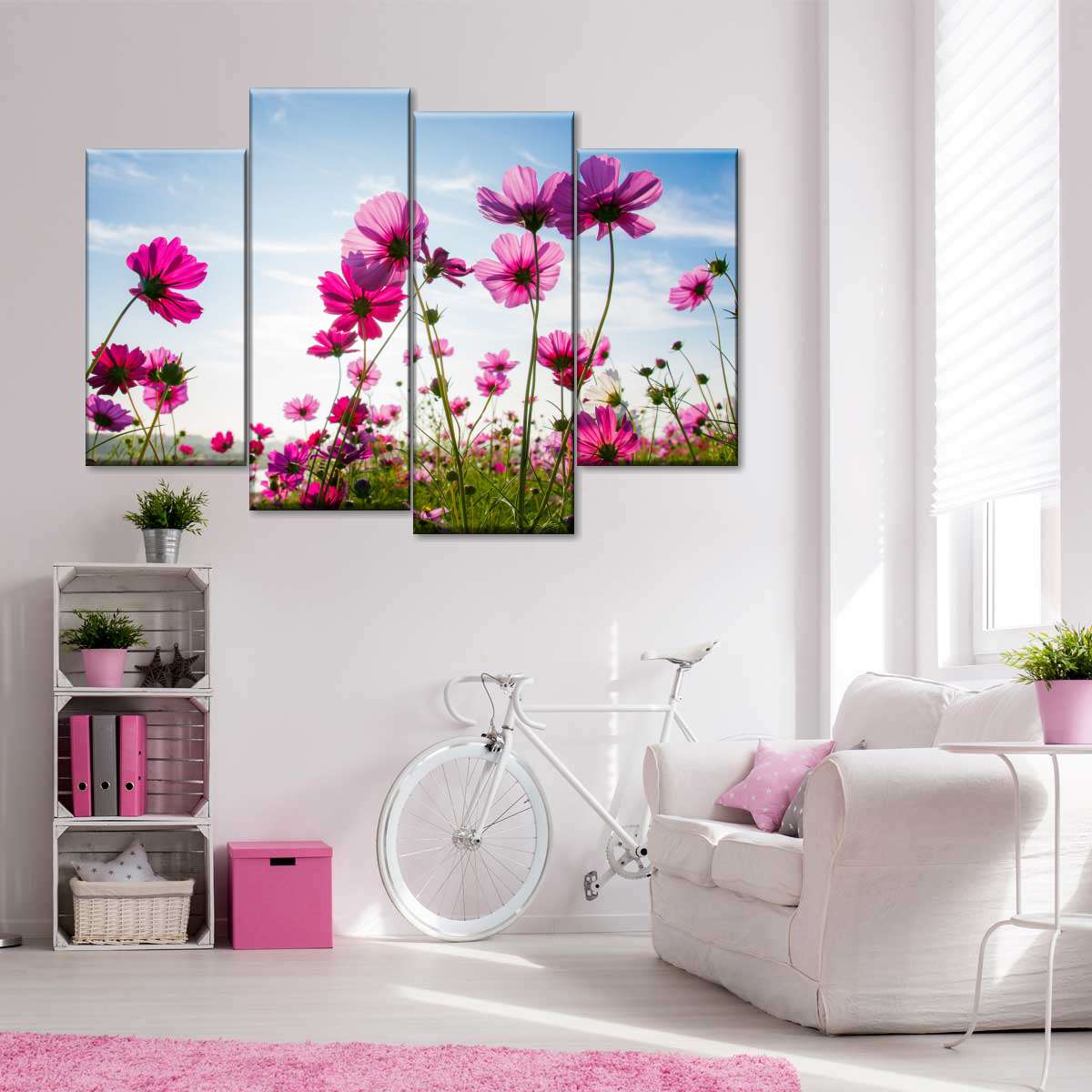 Wild Cosmos Flowers Wall Art